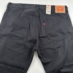 NEW Levi's 505 Regular Straight Jeans Men 38x30 Black Dark Wash Denim Cowboy Zip